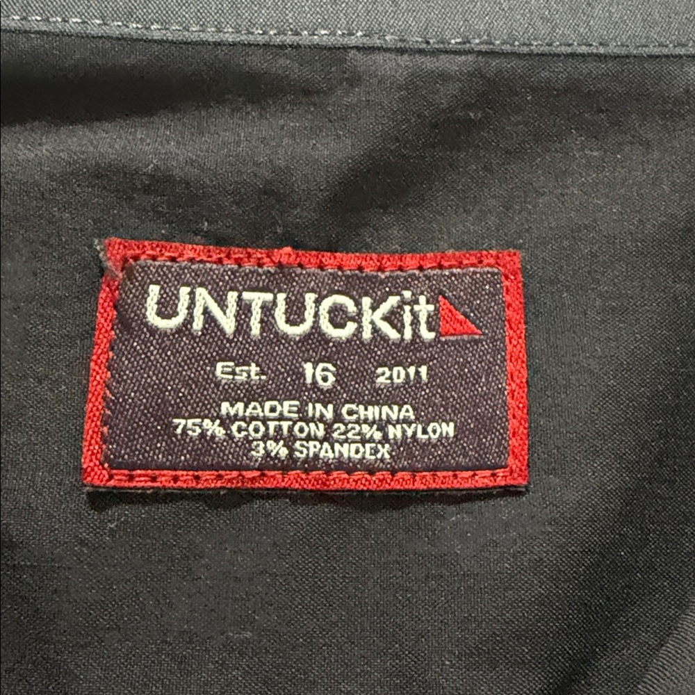 UNTUCKit Navy Blue Button Down Shirt